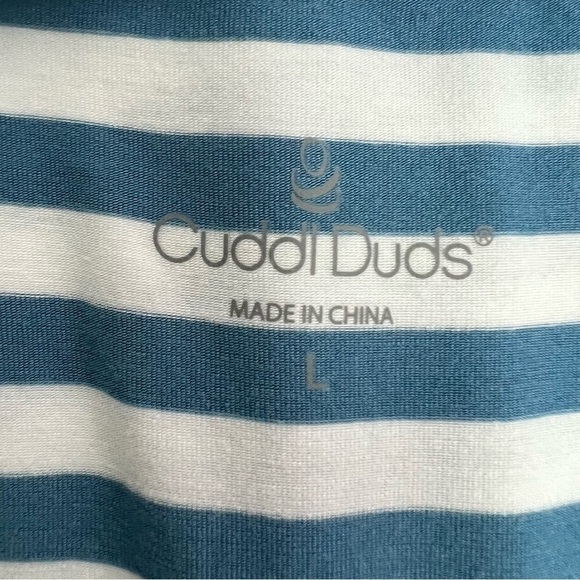 CUDDL DUDS Women’s Pullover Knit Sleeveless Top Sz Large Blue & White Stretch - Picture 7 of 11